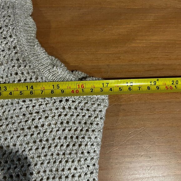 Joie Womens Knit Crochet Bodycon Scalloped Trim Dress LARGE Ecru Gold - Picture 8 of 9